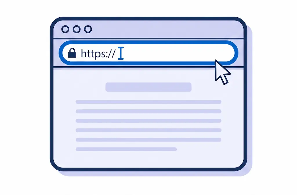 自社サイトのURLを入力する様子